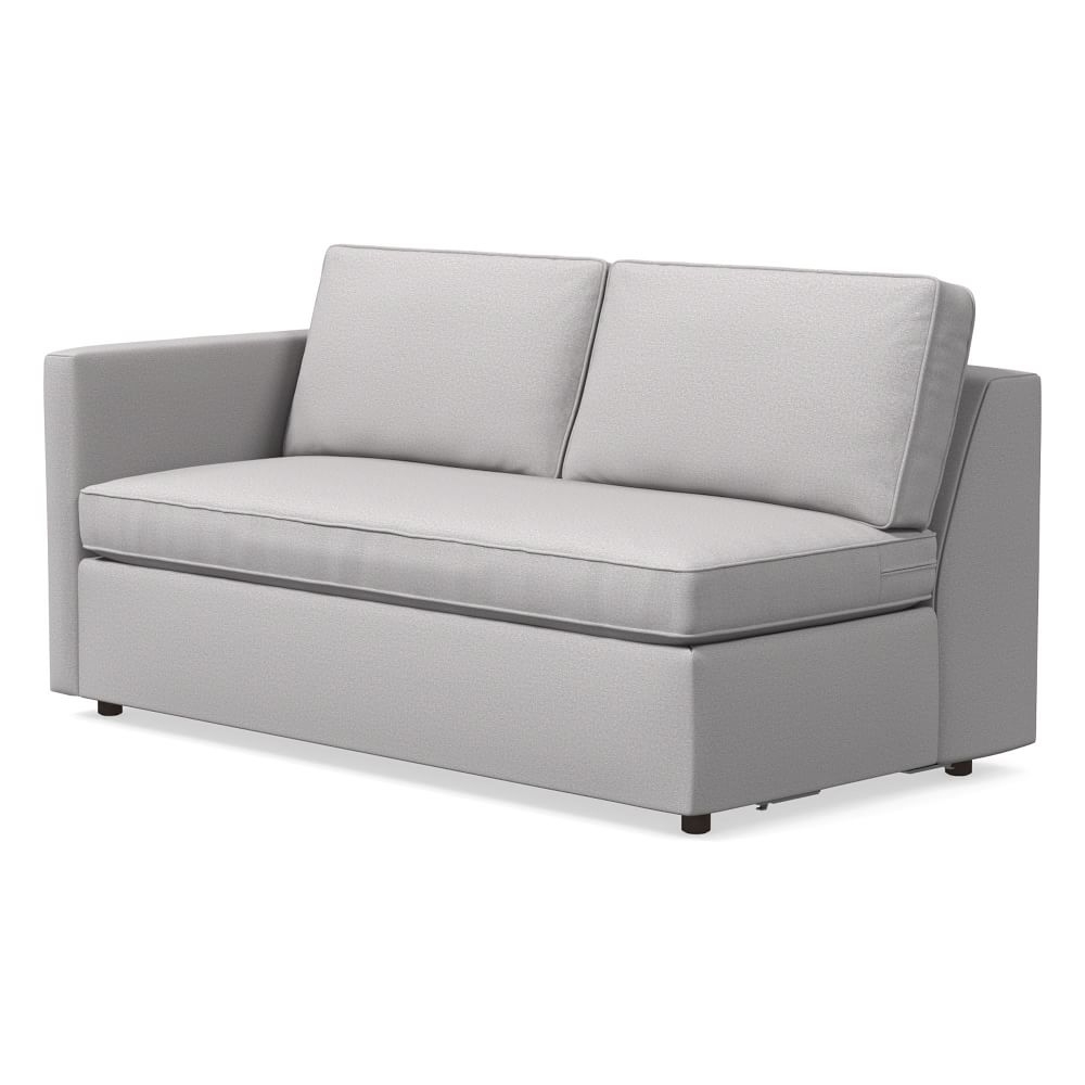 Harris Petite Left Arm 65" Sofa Bench, Poly, Chenille Tweed, Frost Gray, Concealed Supports - Image 0