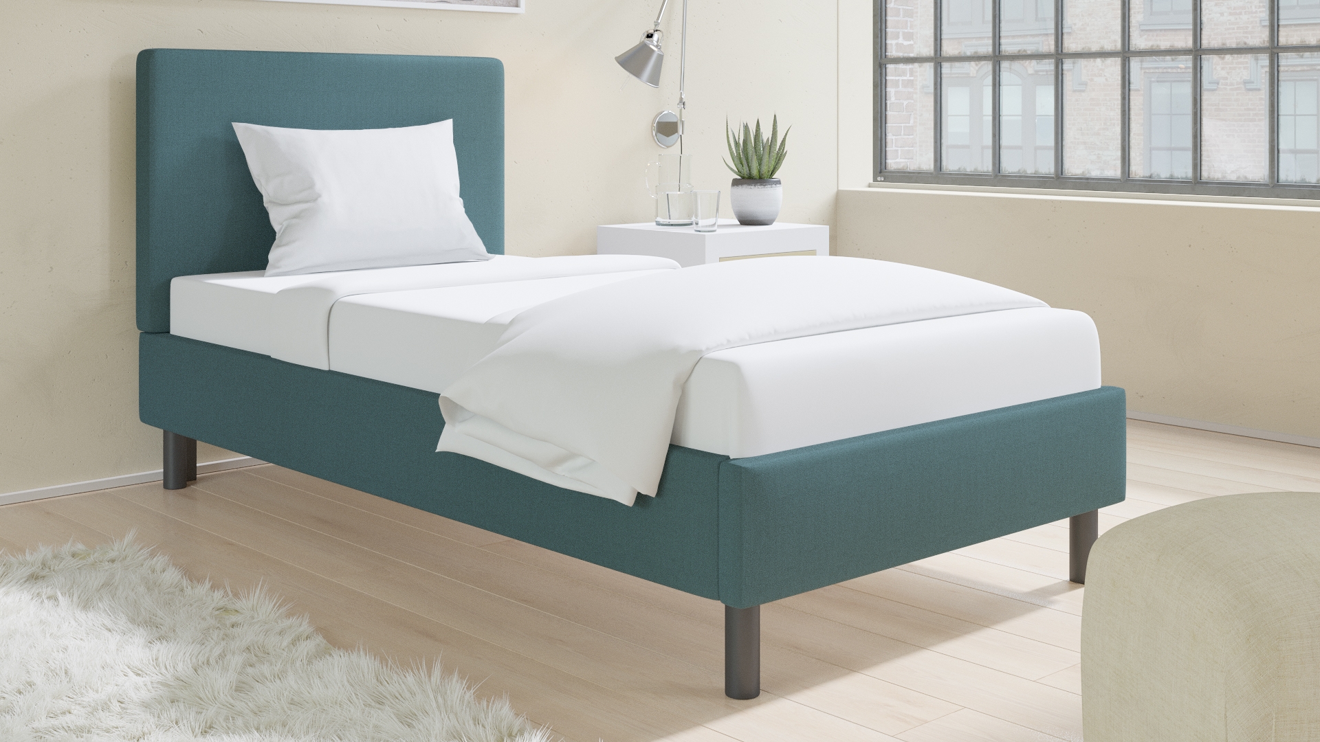 Tailored Platform Bed, Seaglass Everyday Linen, Twin - Image 2