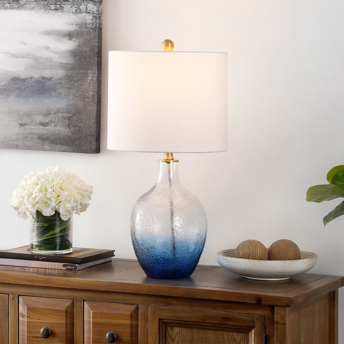 Merla Table Lamp - Blue - Safavieh - Image 3