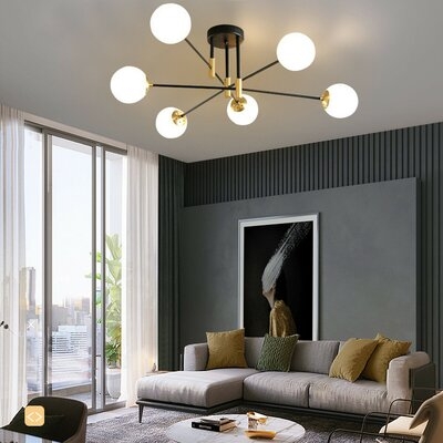 8 Lights Sputnik Ceiling Light Nordic Hanging Globe Pendant Lamp Fixtures - Image 0
