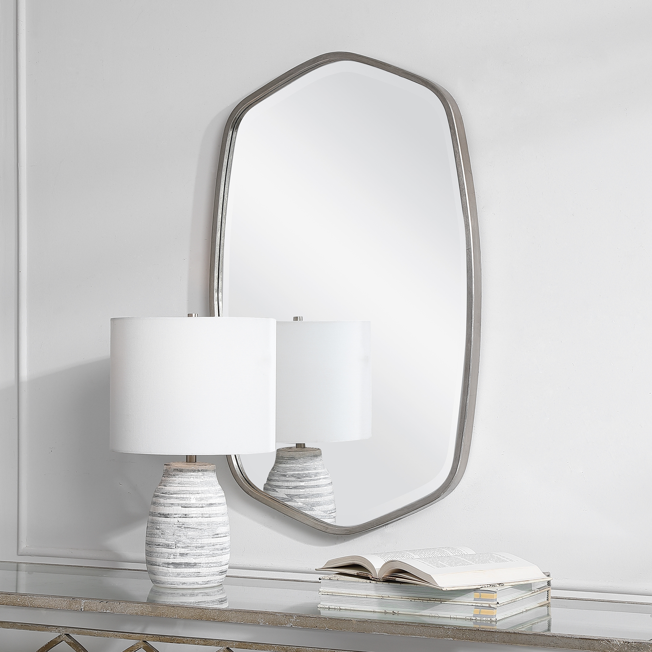 Duronia Brushed Silver Mirror - Image 2