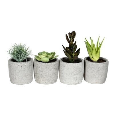 4 Artificial Succulent in Pot Set - Image 0