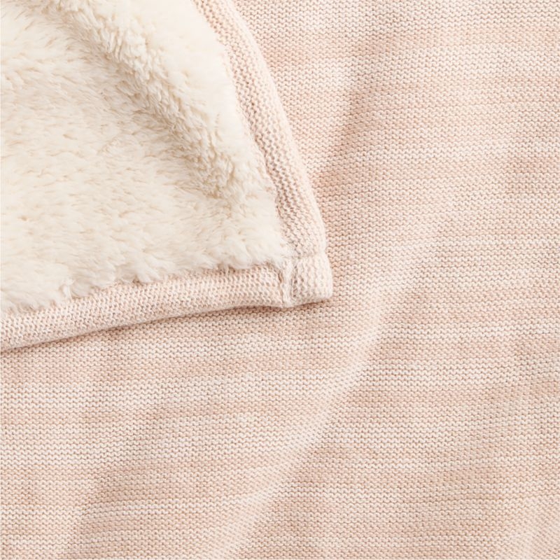 Heathered Lilac Rose Striped Sherpa Baby Stroller Blanket - Image 1