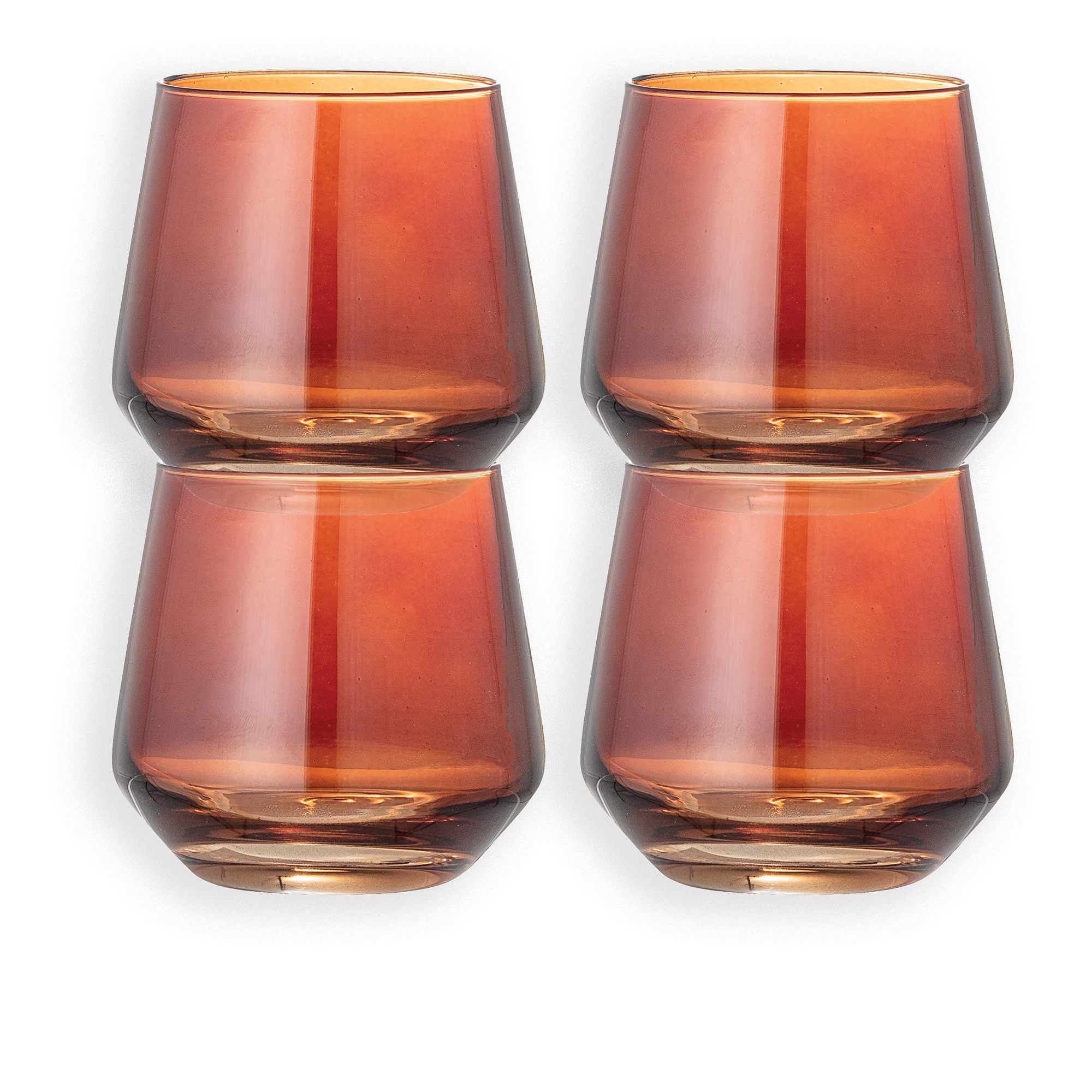 Amber Round Drinking Glass, Set of 4 - Image 0