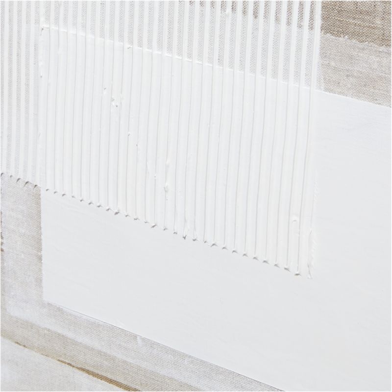 "Unparalleled" Framed Beige & White Abstract Hand-Painted Wall Art 61"x41" - Image 3