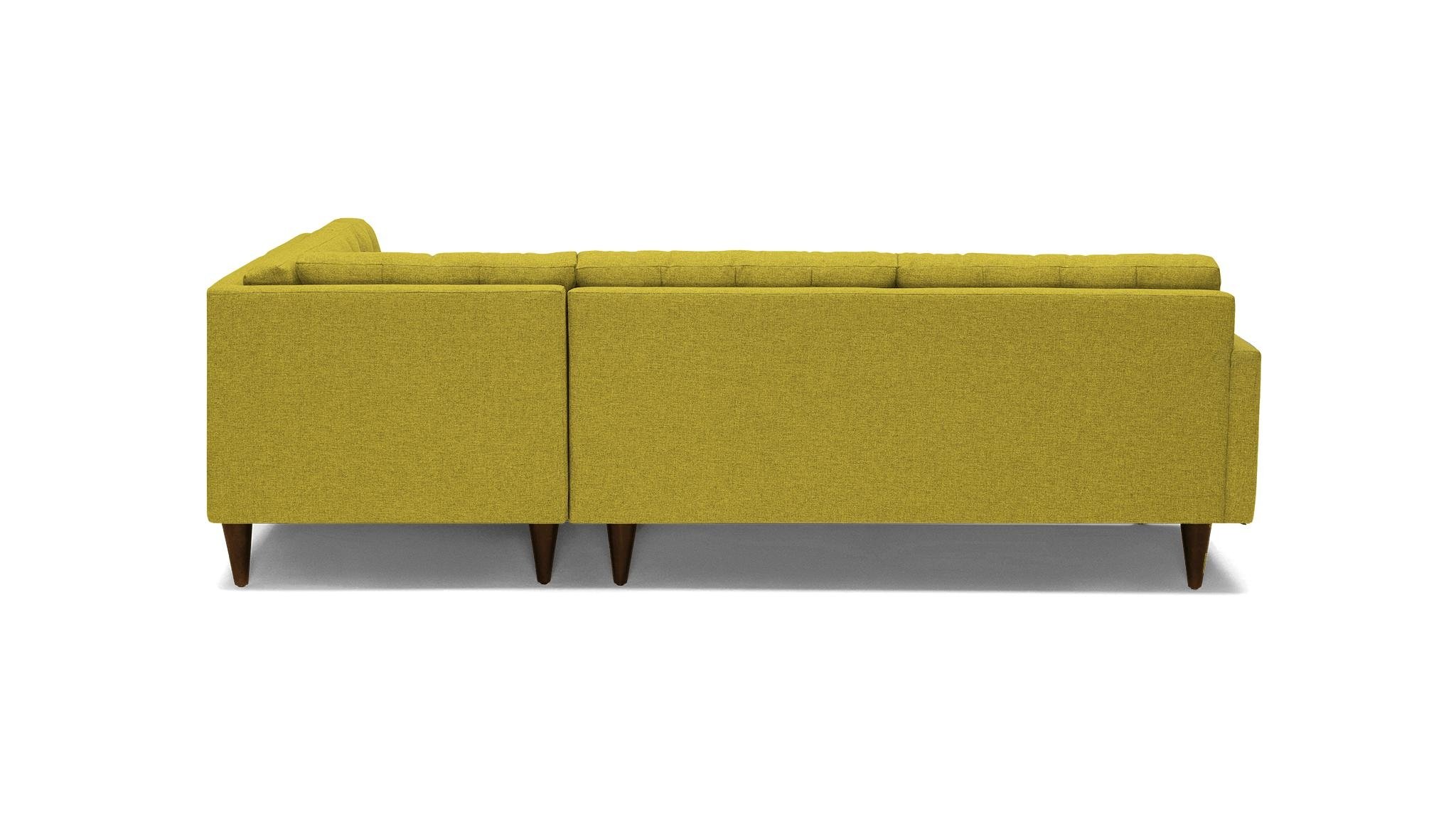 Yellow Eliot Mid Century Modern Sectional with Bumper - Bloke Goldenrod - Mocha - Left - Image 4
