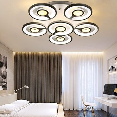 22" 6 Heads Modern Acrylic LED Ceiling Light Lamp Fixture - Image 0