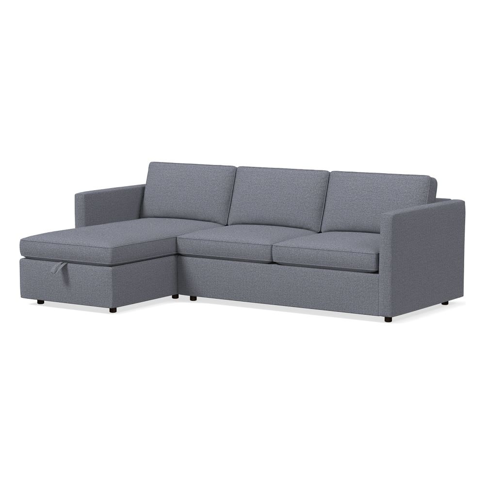Harris 101" Left Multi Seat 2-Piece Chaise Sectional w/ Storage, Standard Depth, Yarn Dyed Linen Weave, graphite - Image 0