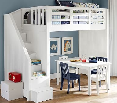 Catalina Stair Loft Bed, Full, Navy, In-Home Delivery - Image 4