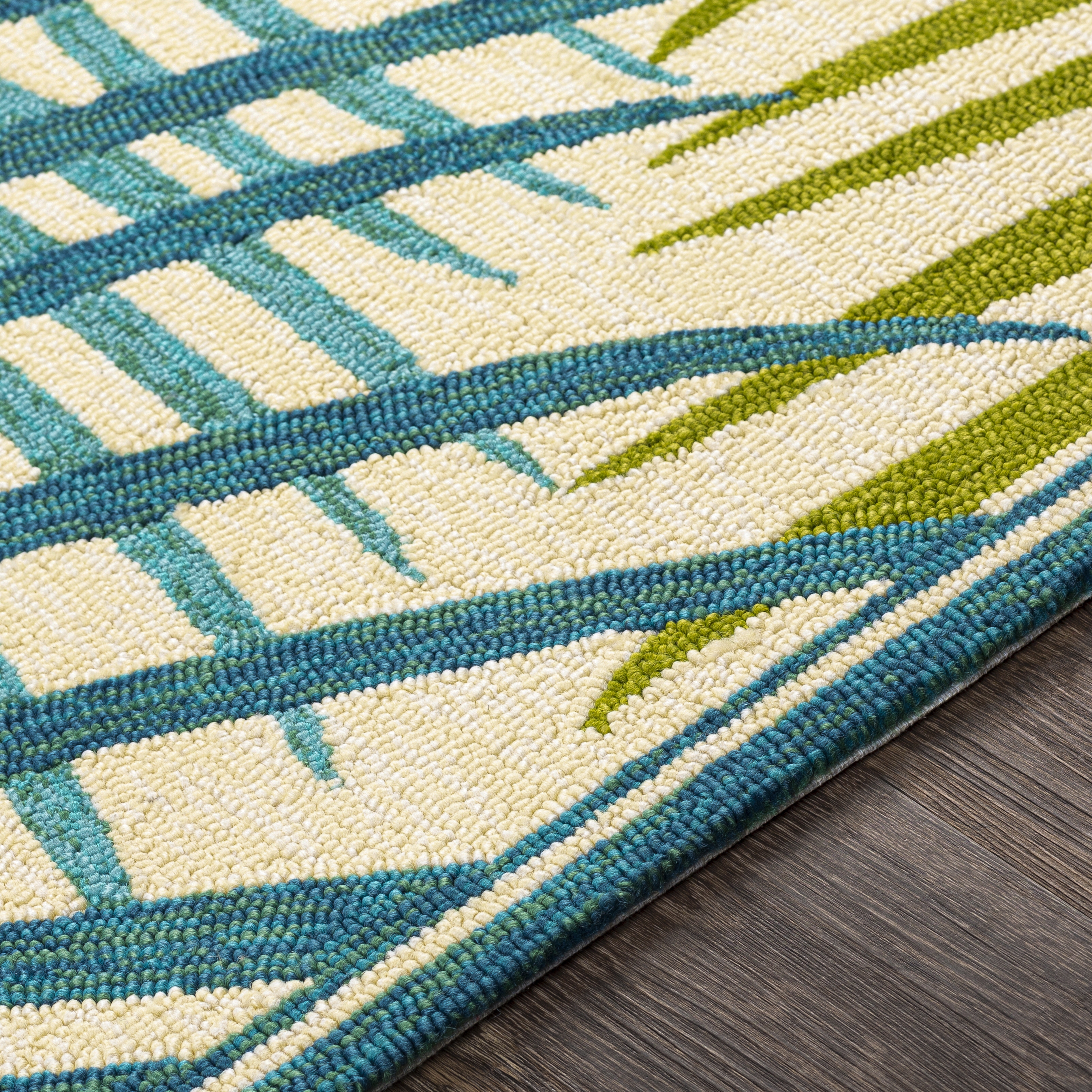Rain Green Outdoor 5' x 8' Handmade Rug - Image 3