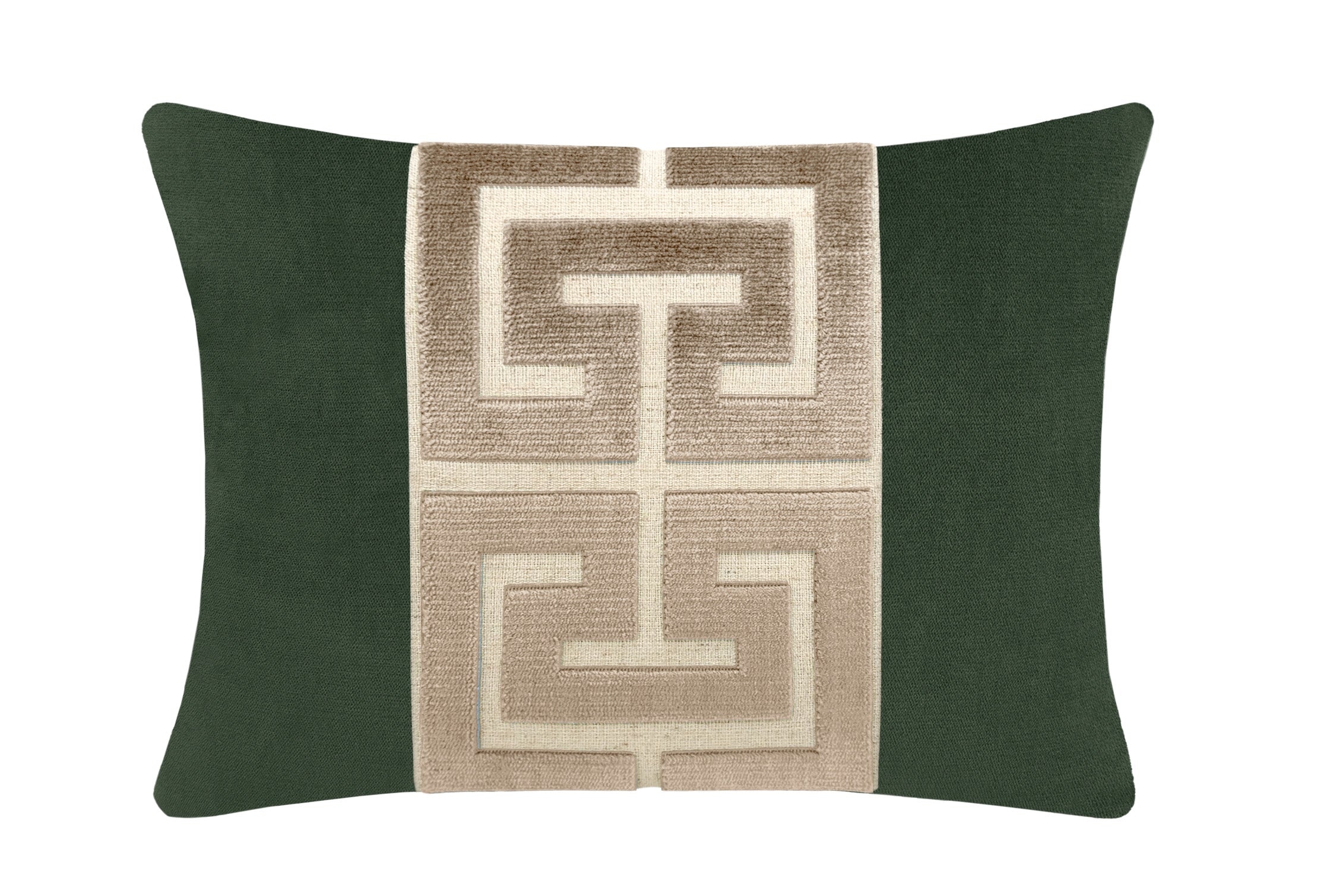 THE MINI :: SOCIETY VELVET // EMERALD + GREEK TRIM - THE MINI 10" X 12" / Taupe - Image 0