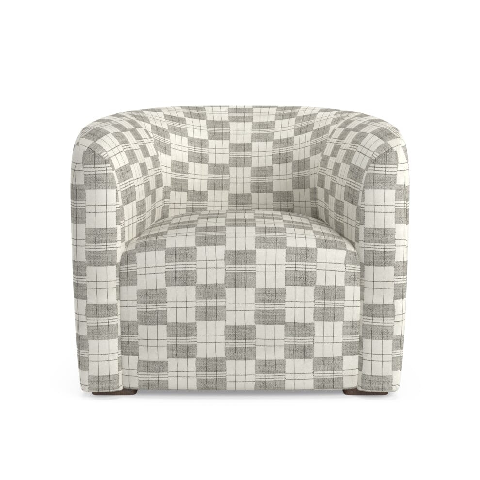 Charcoal Plaid Mossi Esther Accent Chair by St. Frank | Gray | 36"W x 34"D x 30"HSeat - Image 0