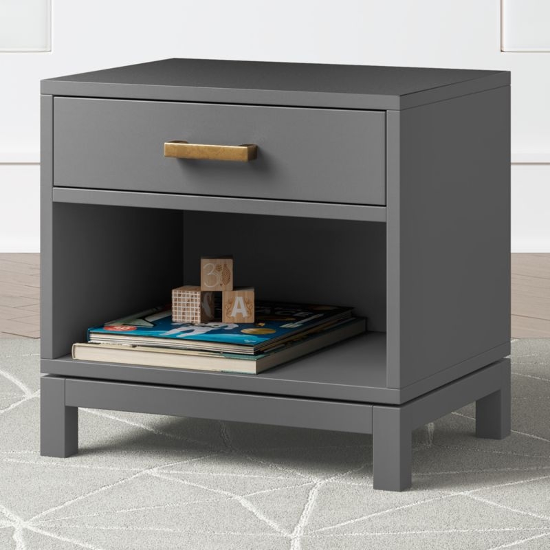 Parke Charcoal Wood Kids Nightstand with Drawer - Image 6