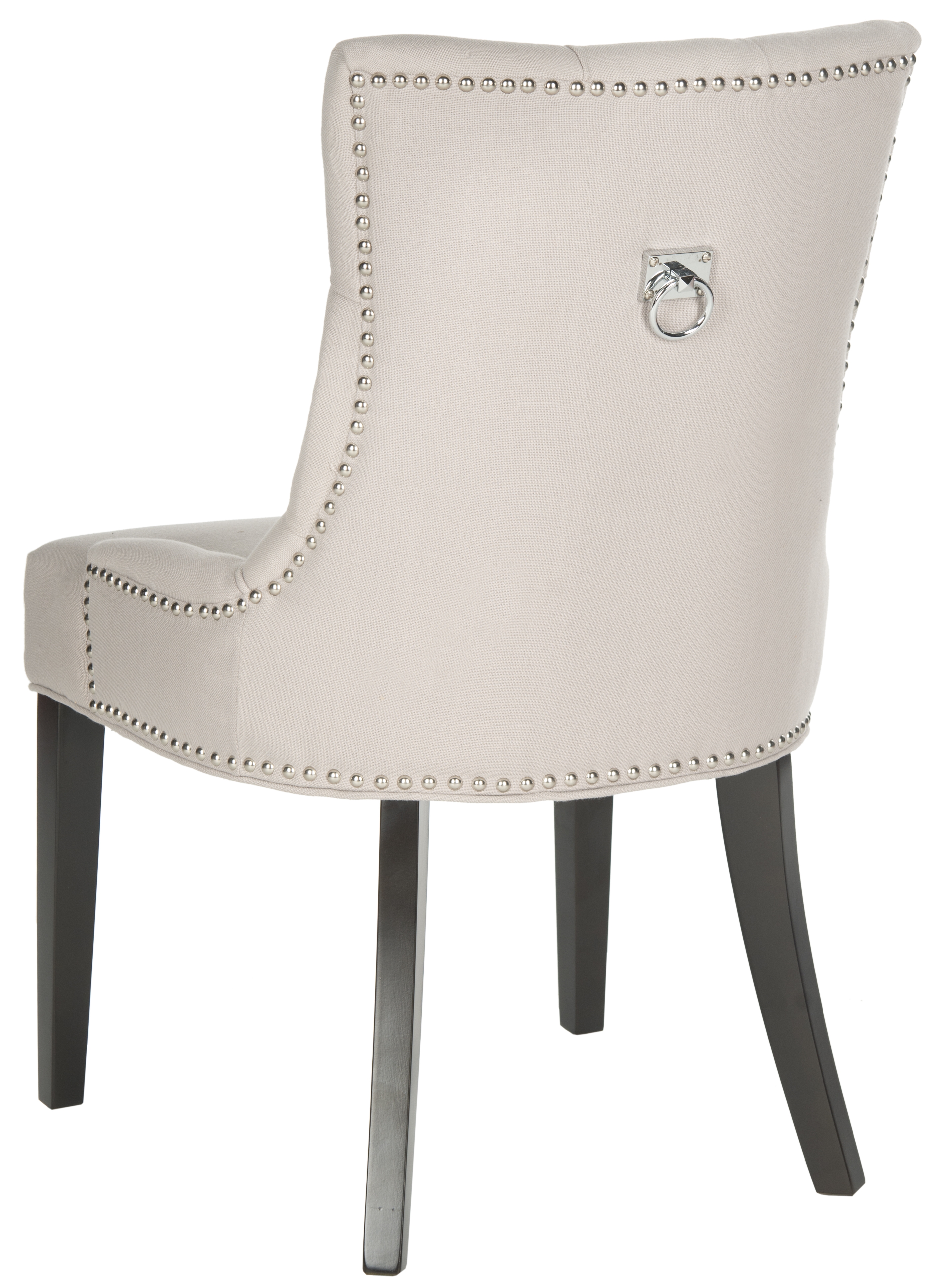 Harlow 19''H Tufted Ring Chair (Set Of 2) - Silver Nail Heads - Taupe/Espresso - Safavieh - Image 3