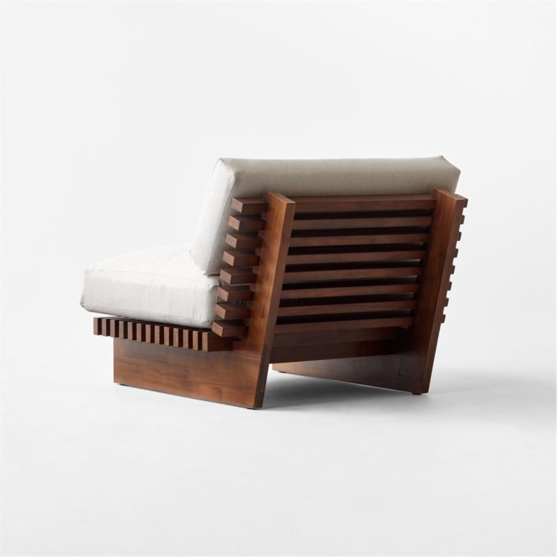 Taiko Stained Teak Outdoor Lounge Chair with Sunbrella® Cushions - Image 4