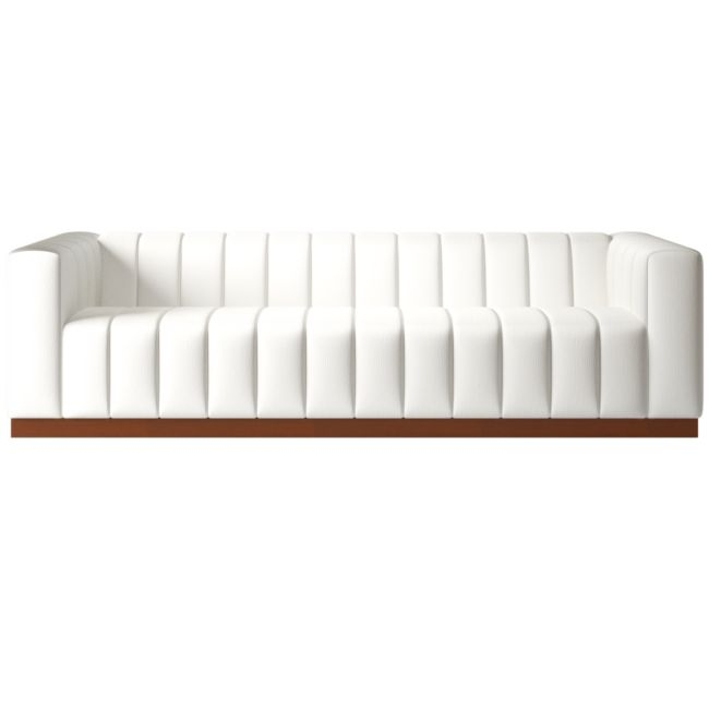 Forte 101" Dream Pina Colada Sofa with Walnut Base - Image 0