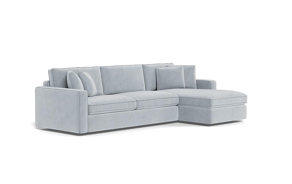 James 3-Seat Right Chaise Sleeper Storage Sectional and Contrast Piping - Image 1