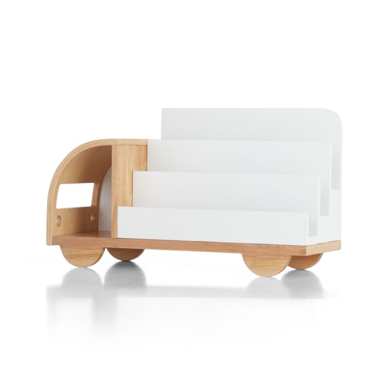Wood 4-Shelf Truck Bookcase - Image 3