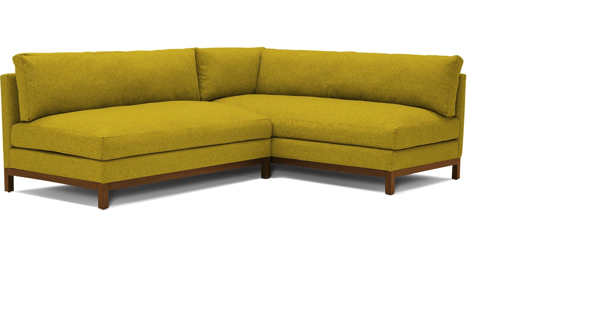 Yellow Arwen Mid Century Modern Corner Sectional - Bloke Goldenrod - Mocha - Left - Image 1