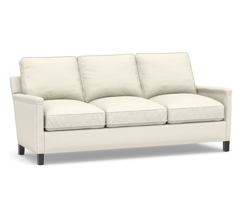 Tyler Square Arm Upholstered Sofa, Down Blend Wrapped Cushions, Textured Twill Ivory - Image 0