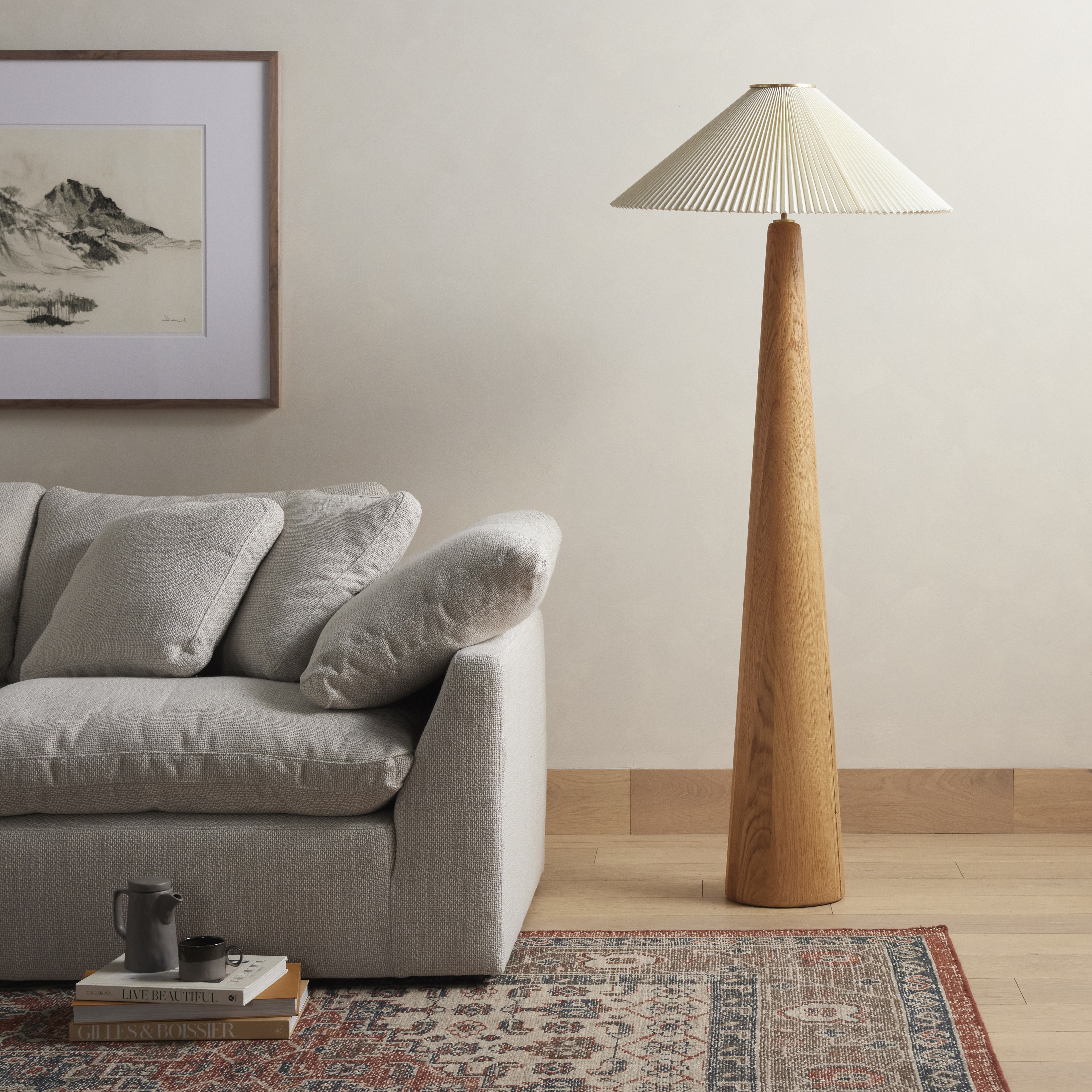 Nora Floor Lamp-Light Oak - Image 7