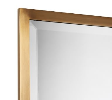 Layne Rectangular Wall Mirror, Brass - 30" x 42" - Image 1