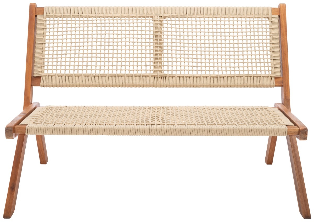 Kobina Outdoor Bench - Natural/Natural - Safavieh - Image 0