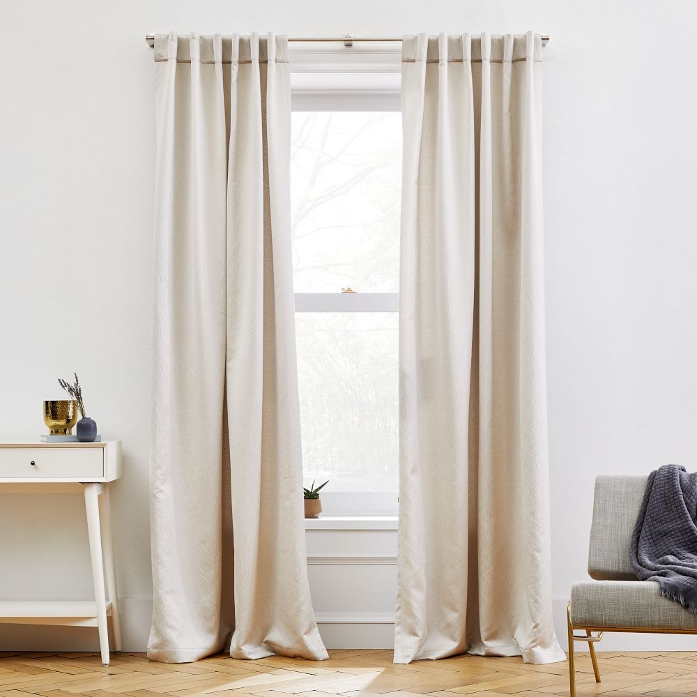 Ripple Jacquard Curtain, Simple Taupe, 48"x84" - Image 0