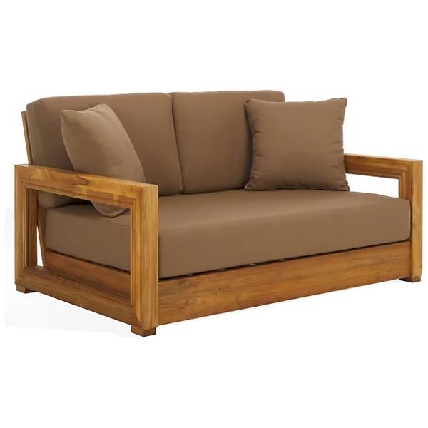 Anglim Outdoor Brazilian Teak 2-Seat Sofa - Image 0