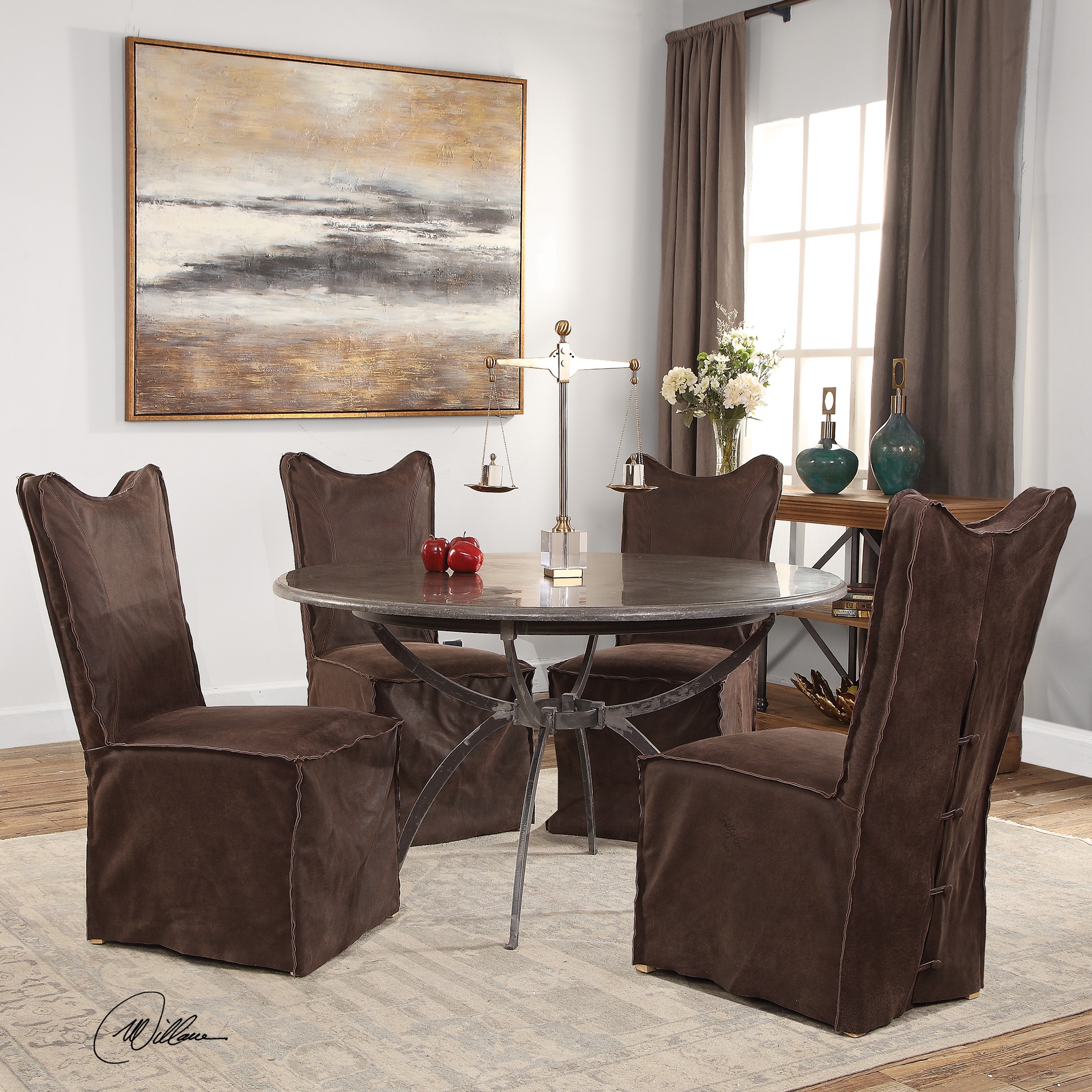 Delroy Armless Chairs, Chocolate, Set Of 2 - Image 0