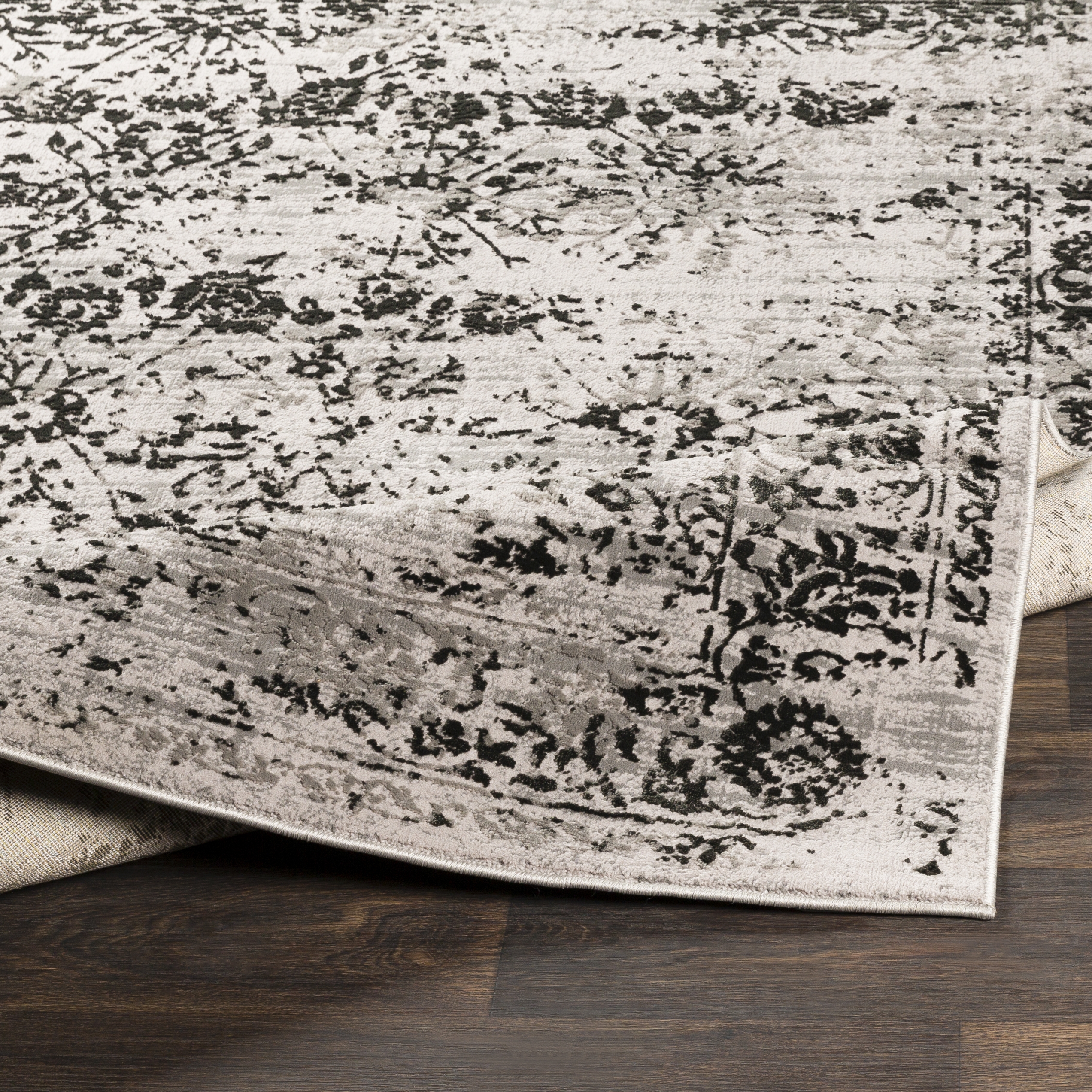 Himalayan Black Indoor 2' x 2'11" Machine Woven Rug - Image 4