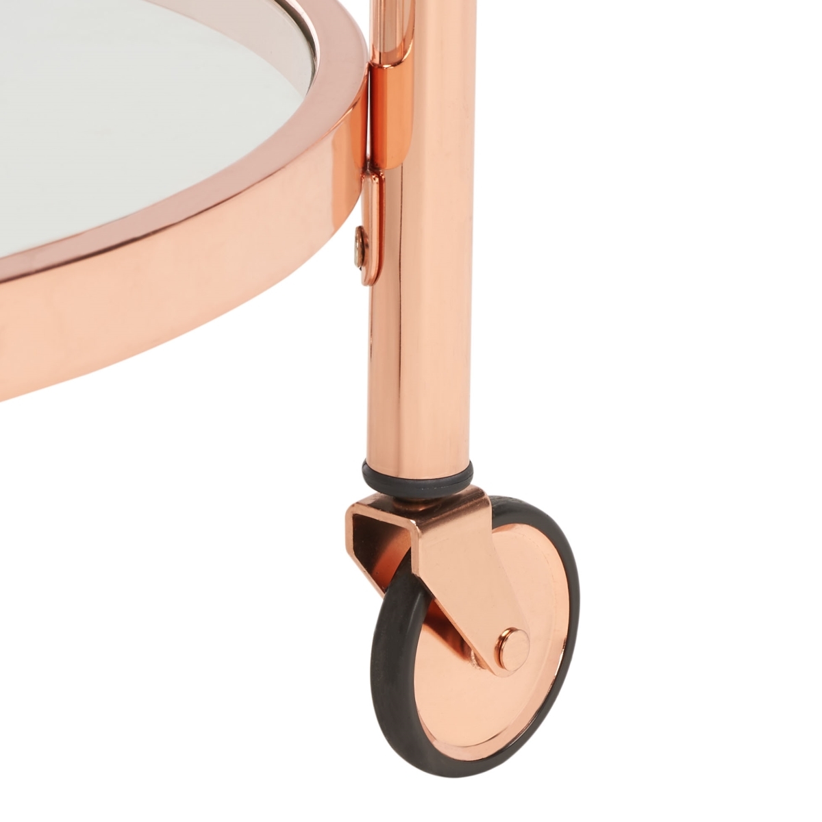 Sienna 2 Tier Round Bar Cart - Rose Gold - Safavieh - Image 3