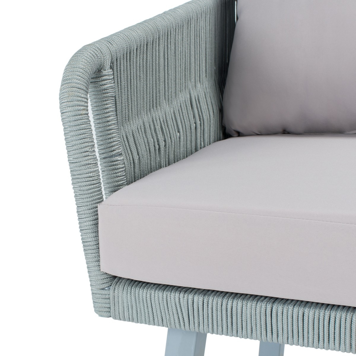 Kerson 4 Pc Rope Living Set - Grey/Grey - Safavieh - Image 4