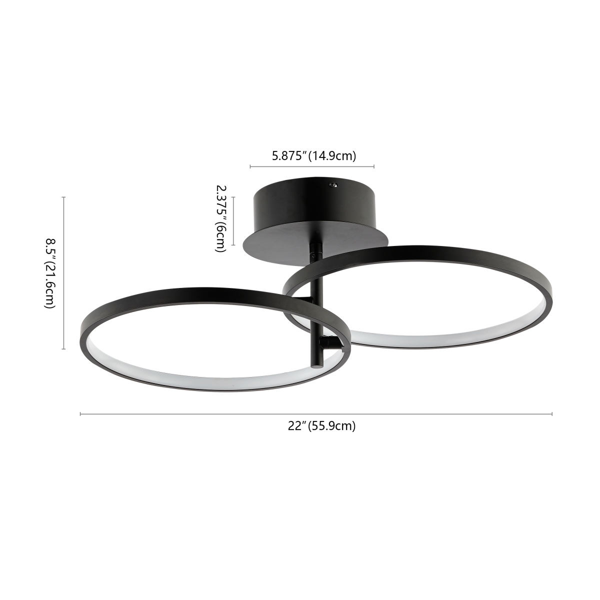 Reyah Led 11.75"Flush Mount - Matte Black - Safavieh - Image 0
