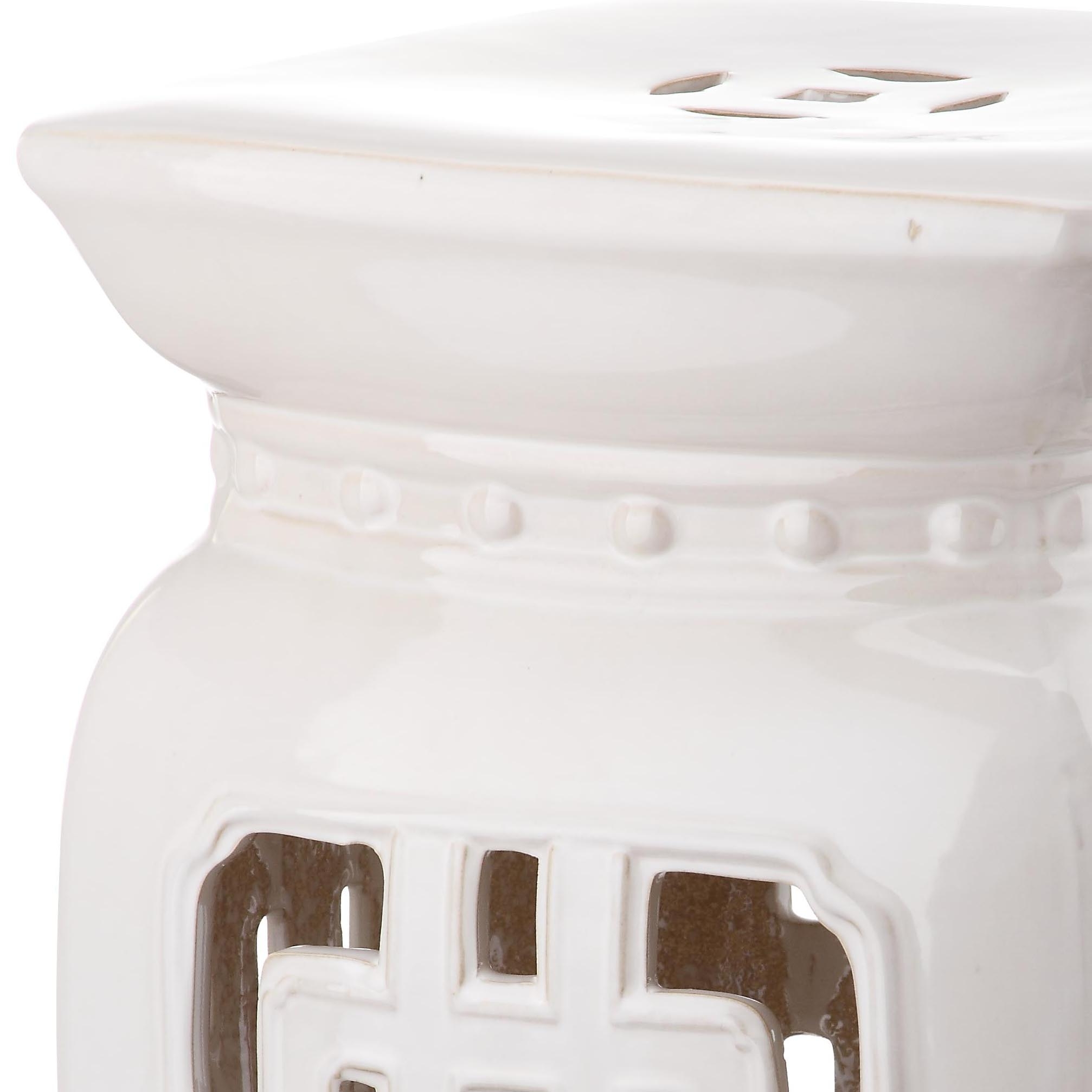 Beijing Filigree Garden Stool - Cream - Safavieh - Image 1