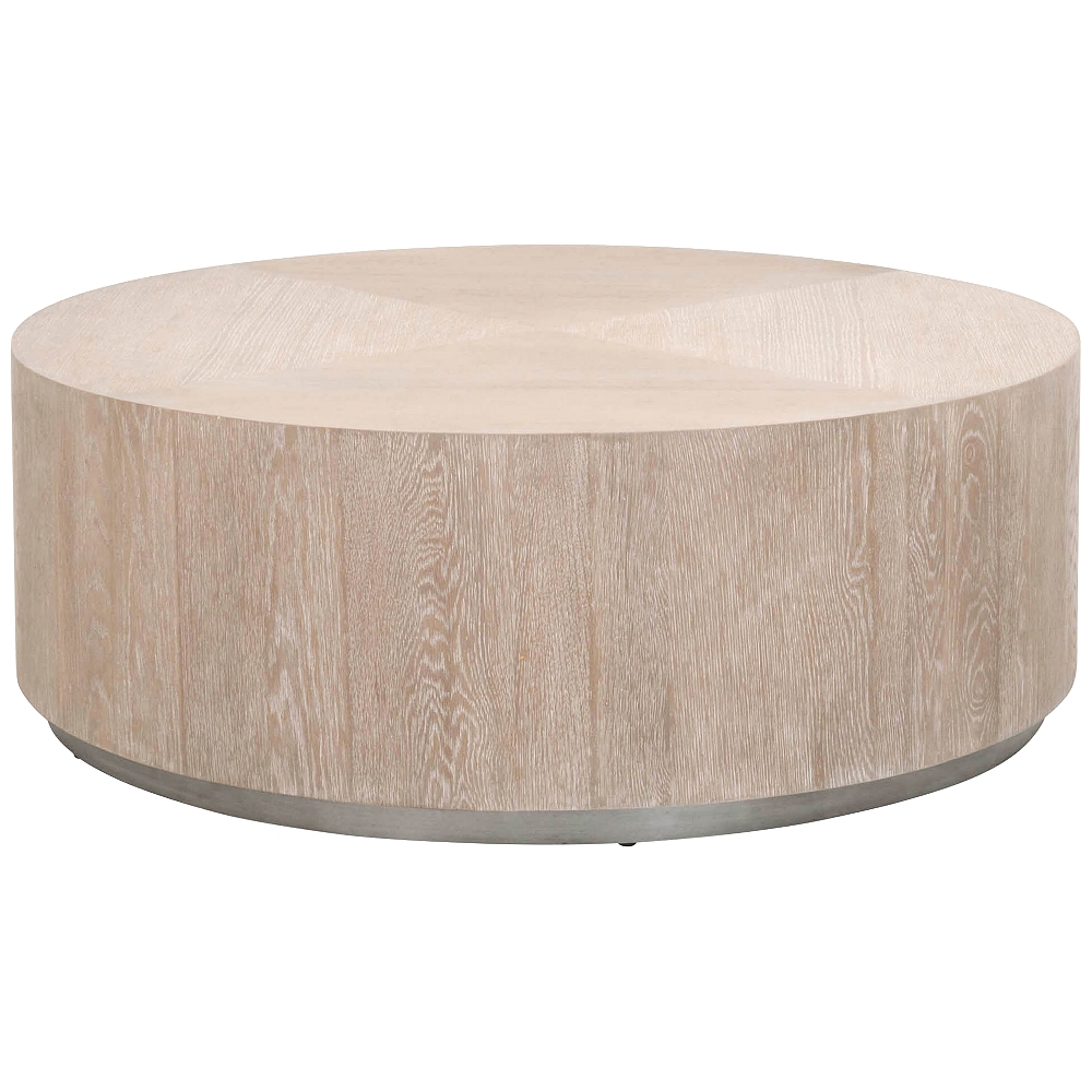 Roto 42 1/2" Wide Natural Gray Oak Wood Round Coffee Table - Style # 86N26 - Image 0