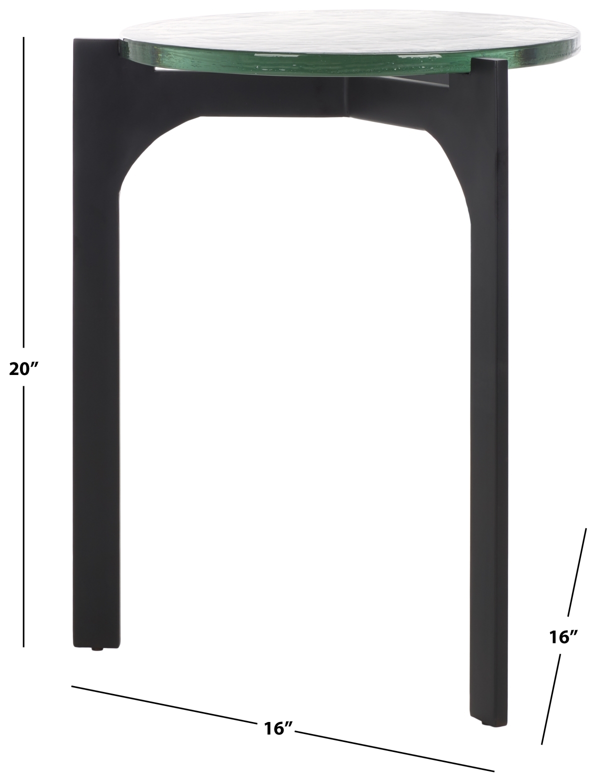 Seymour Cast Glass Accent Table - Black/Clear - Image 7