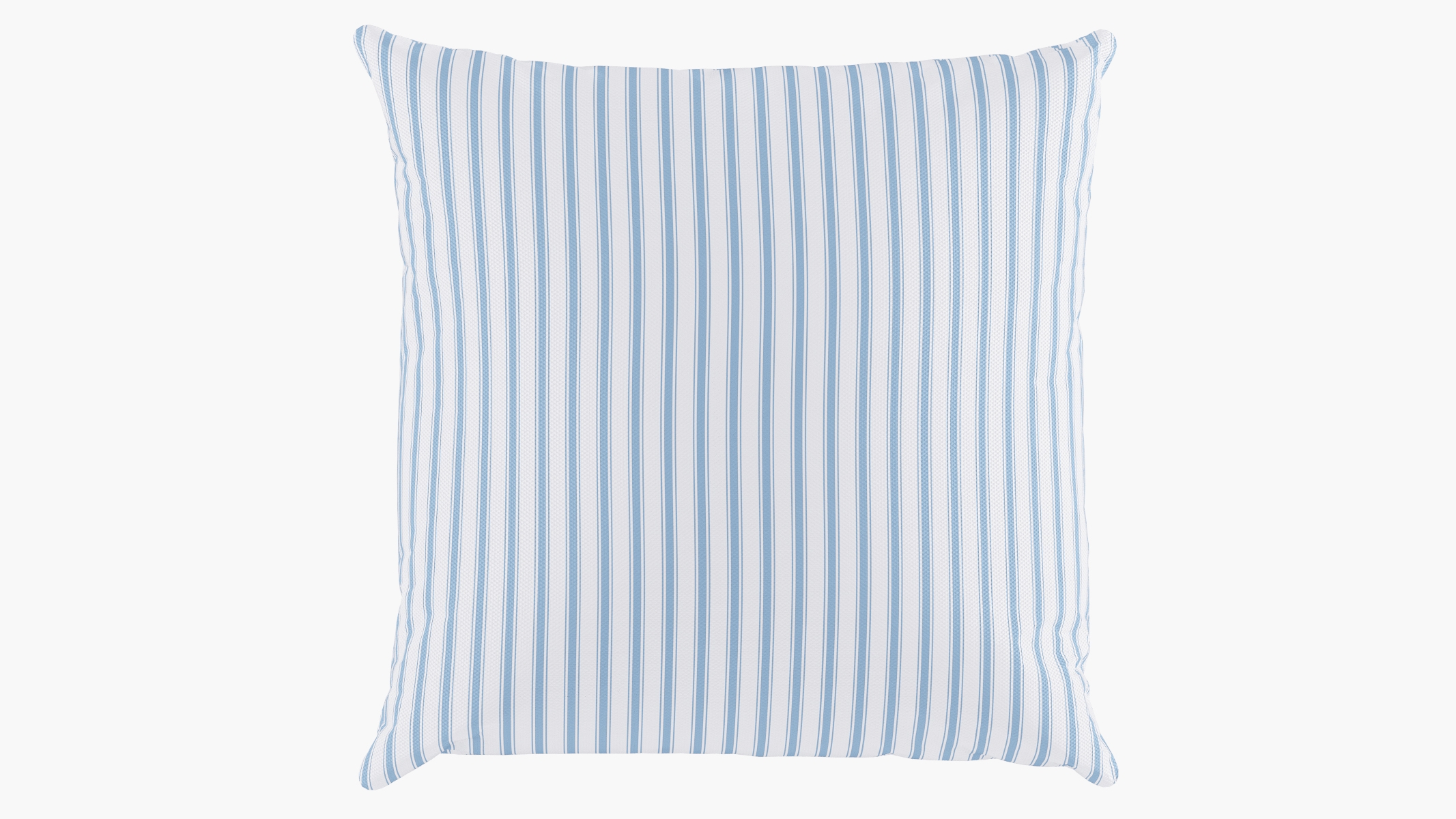Outdoor 16" Throw Pillow, Cornflower Classic Ticking Stripe, 16" x 16" - Image 0