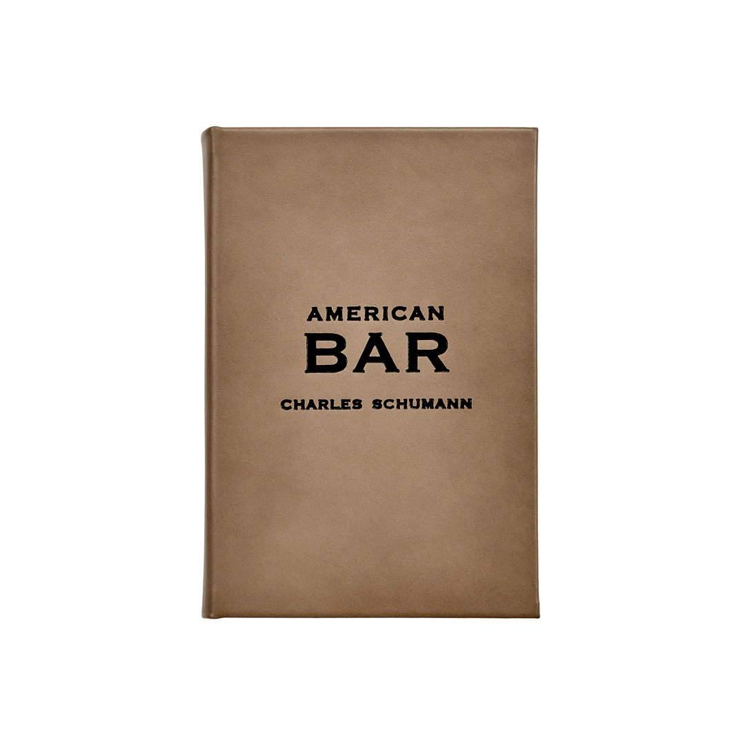 Graphic Image Graphic Image American Bar Coffee Table Book, Leather, Taupe - Image 0