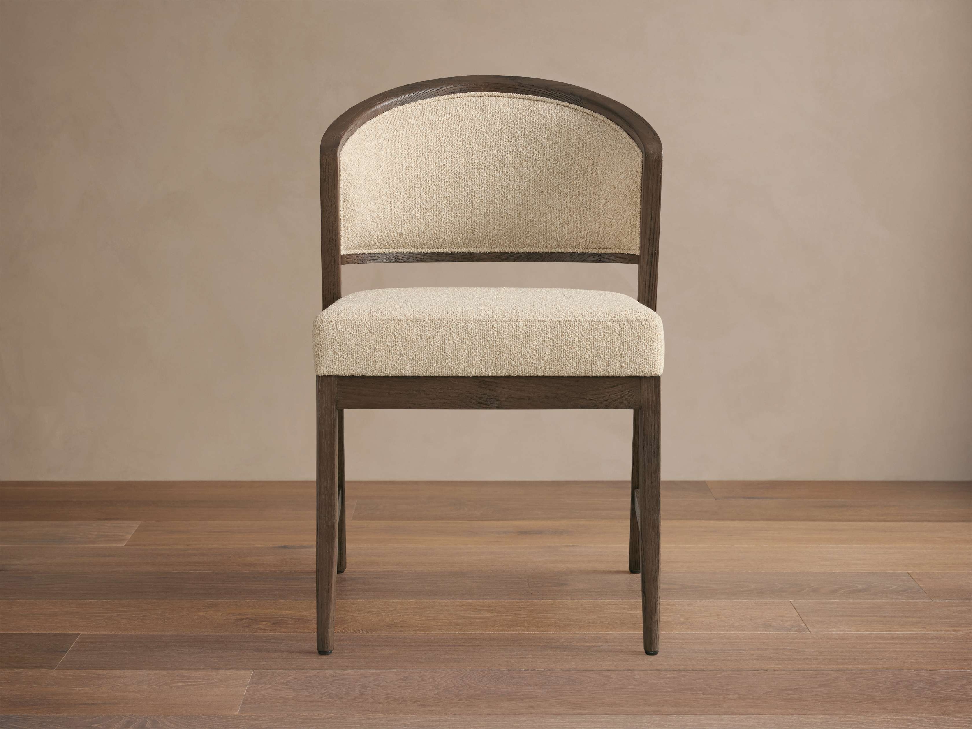 Aimee Back Dining Side Chair Upholstered in Natural  Mocha & Promise Ecru - Image 0