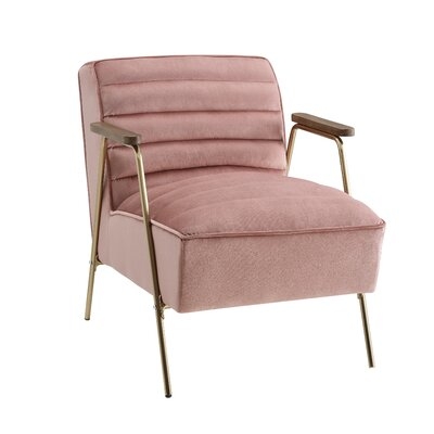 Modern Velvet Ribbed Seat With Gold Frame Armchair - Image 0