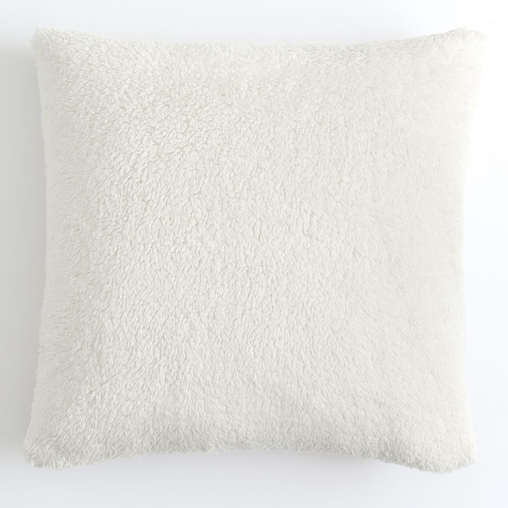 Cozy Euro Sherpa Pillow Cover, 26x26, Ivory - Image 0
