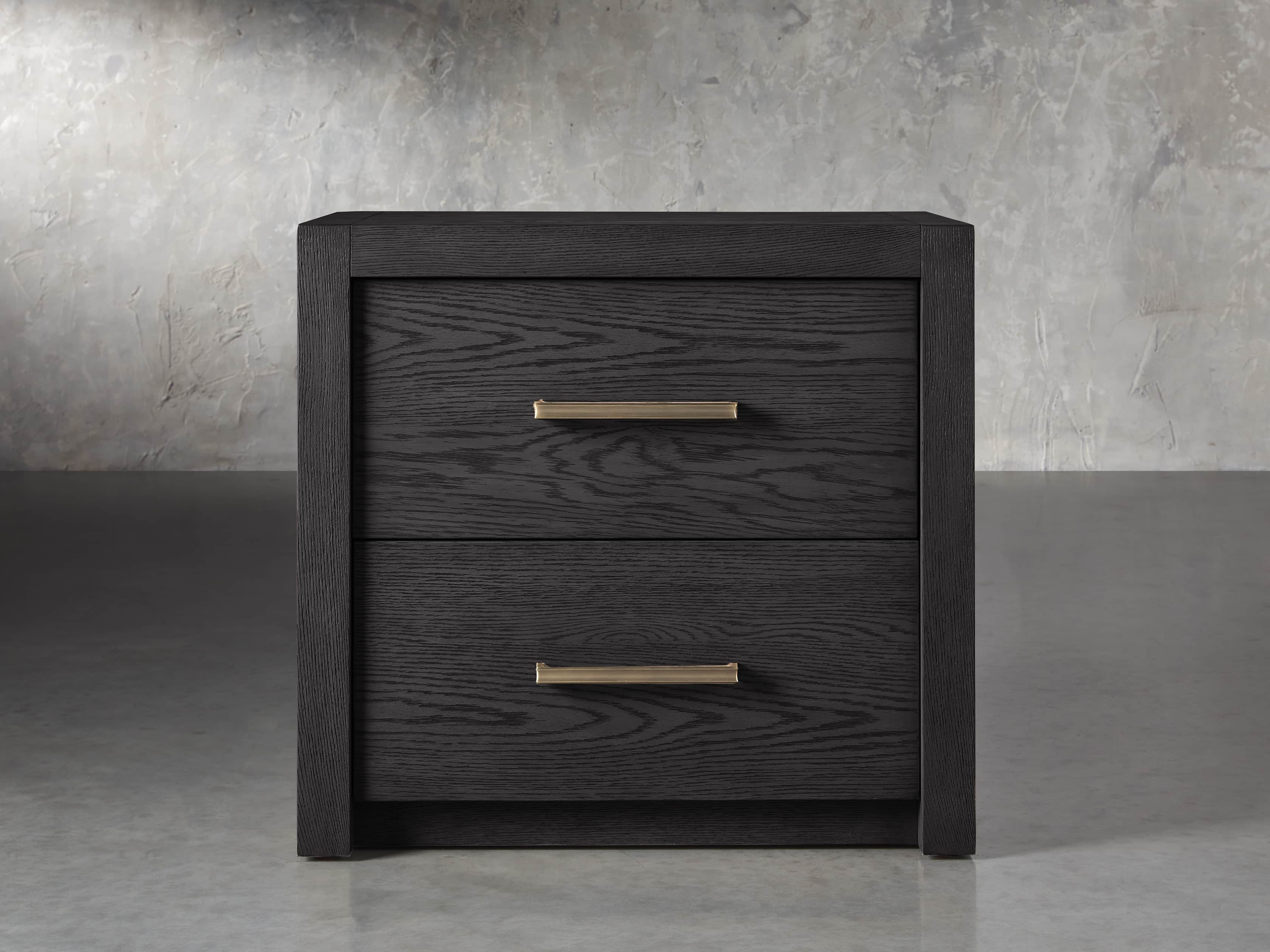 Bodhi Closed Nightstand in Wood Black  Ebony - Image 0