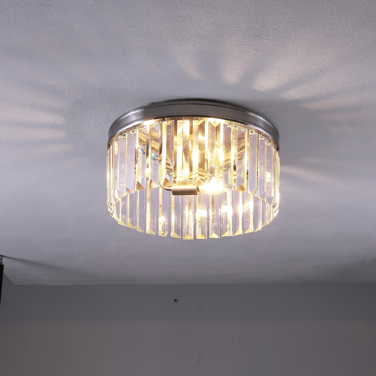 Ruslen 3Lt 13" Flush Mount - Nickel - Safavieh - Image 6