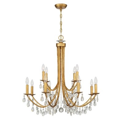 Sanches 12 - Light Unique Empire Chandelier with Wrought Iron Accents - Image 0
