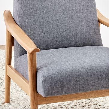 Midcentury Show Wood Chair, Poly, Performance Washed Canvas, Storm Gray, Pecan - Image 3