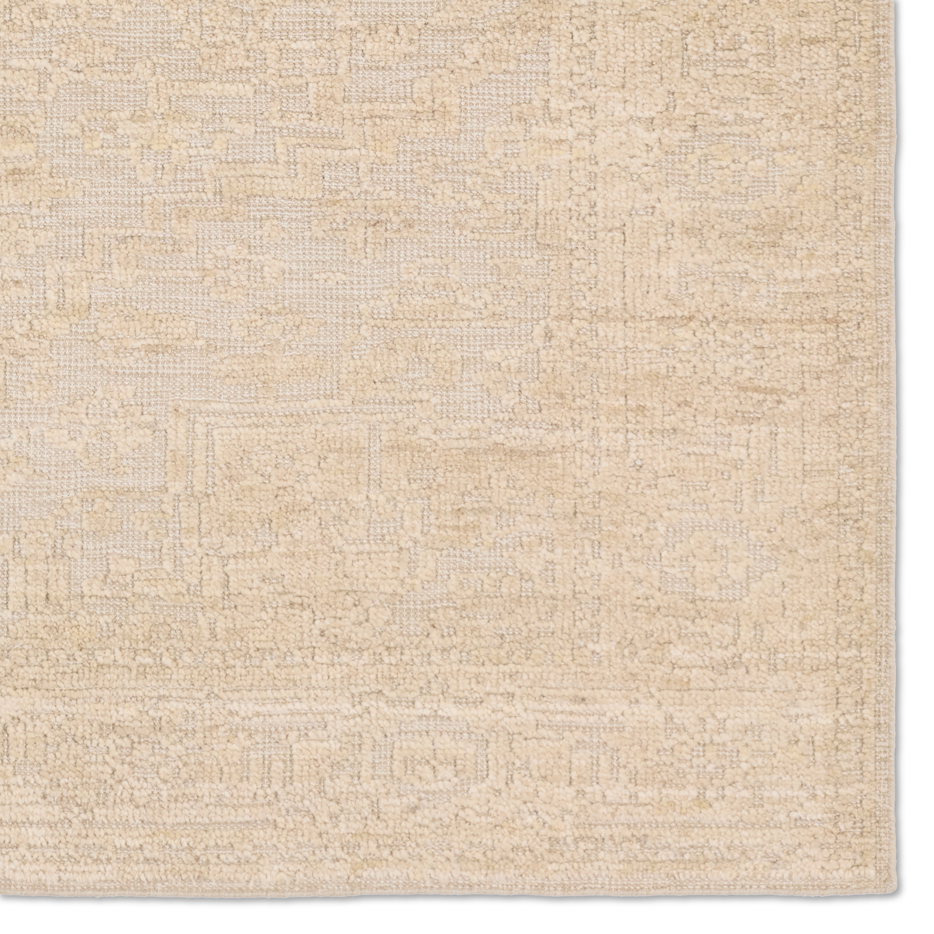 Pranhita APS01 Handknotted Medallion Tan and Cream Area Rug (8'x10') - Image 3