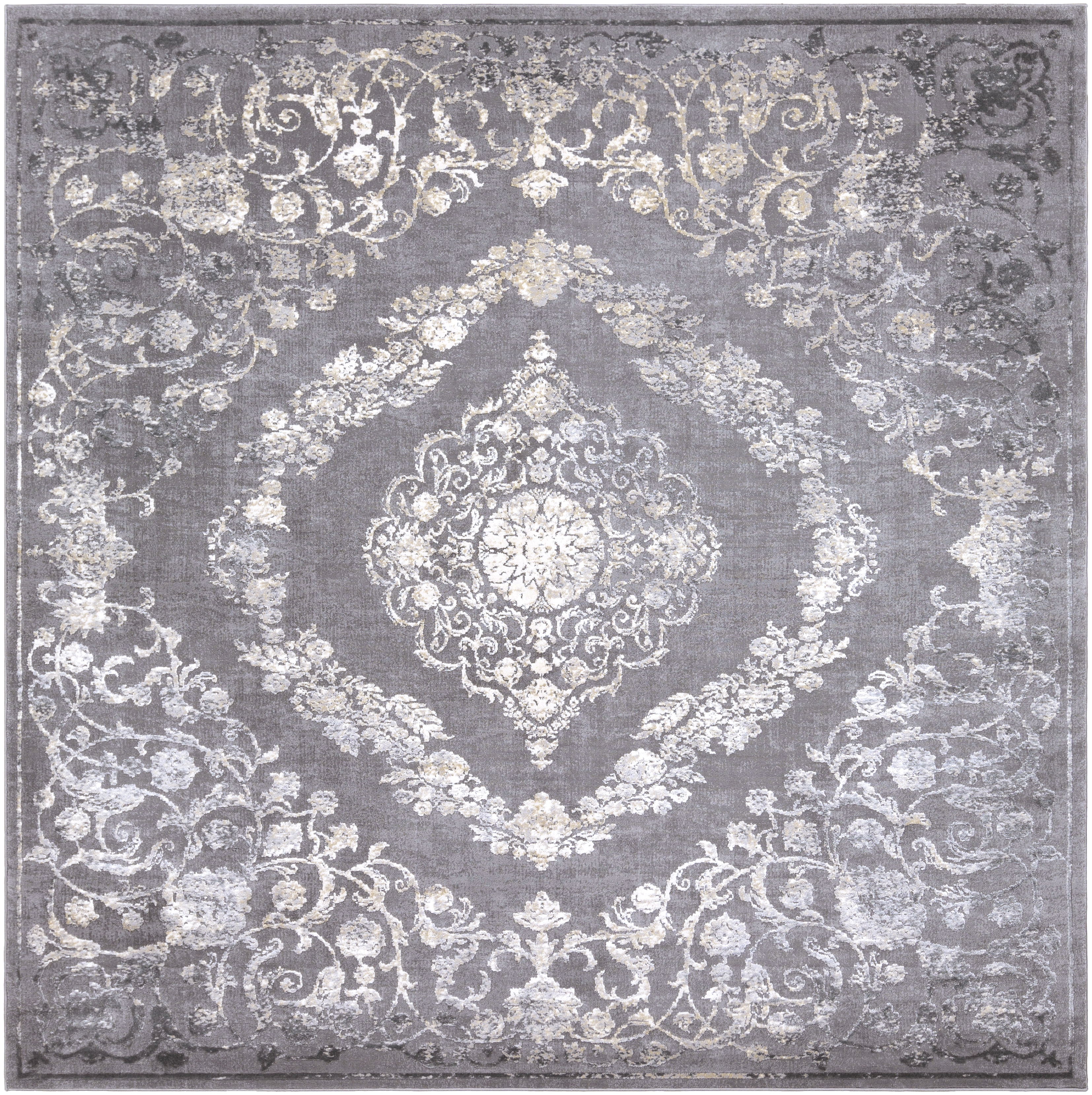 Livabliss Tibetan Gray Indoor 7'10" x 7'10" Machine Woven Rug - Image 0
