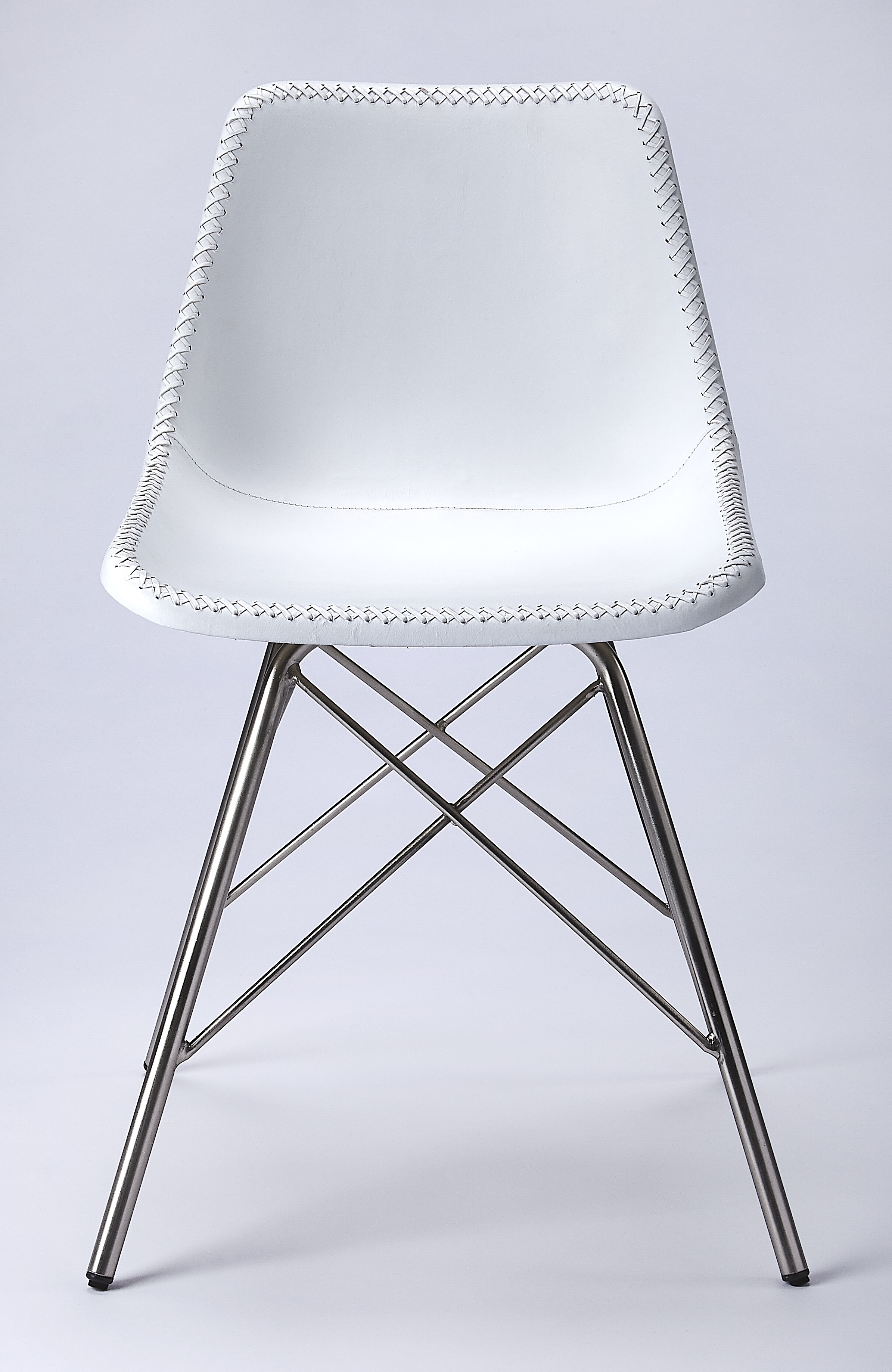 Inland White Leather Side Chair - Image 3