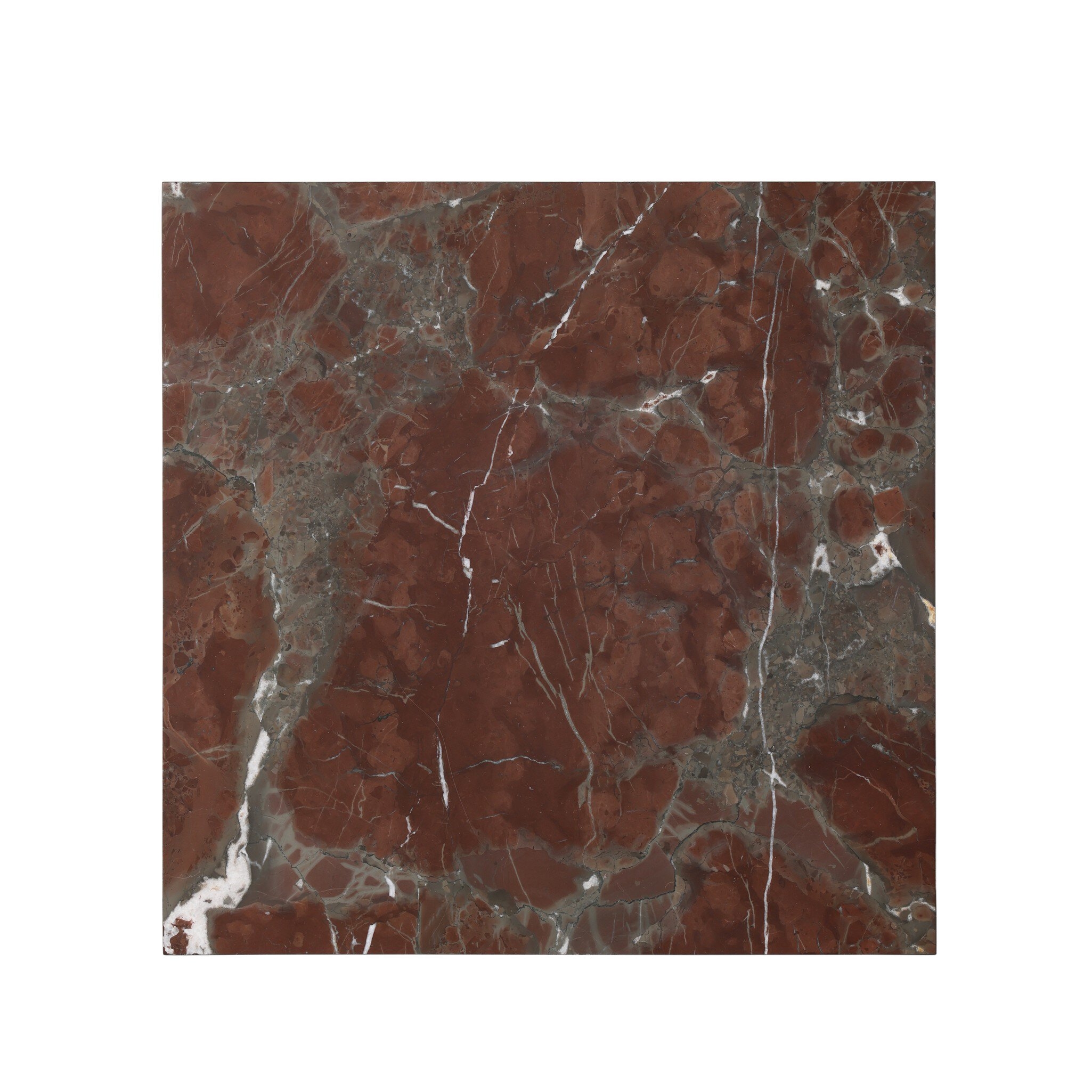 Modern Marble Plinth End Table - Smoke and Russet Marble - Image 7